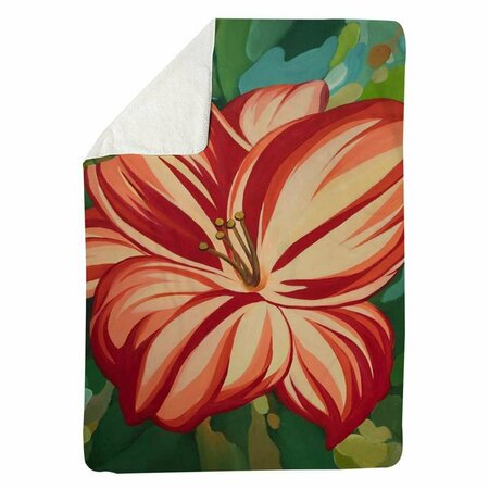 BEGIN HOME DECOR 60 x 80 in. Blooming Daylilies-Sherpa Fleece Blanket 5545-6080-FL241